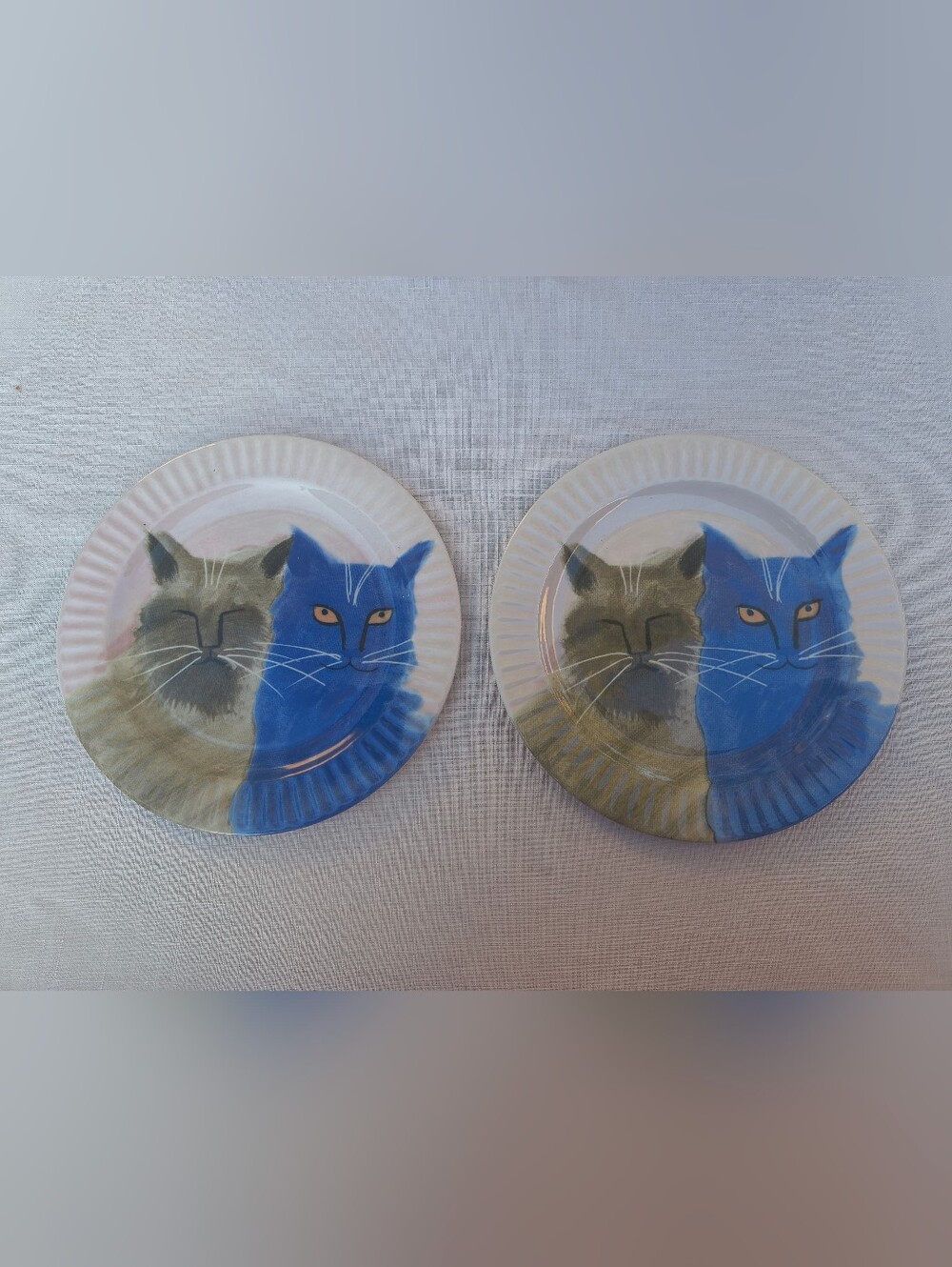 Pair of Holly Frean ANTHROPOLOGIE The Farm No 6 Cats Plates